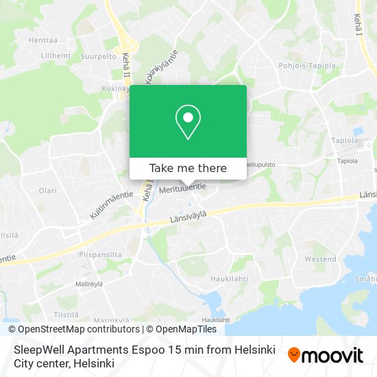 SleepWell Apartments Espoo 15 min from Helsinki City center map