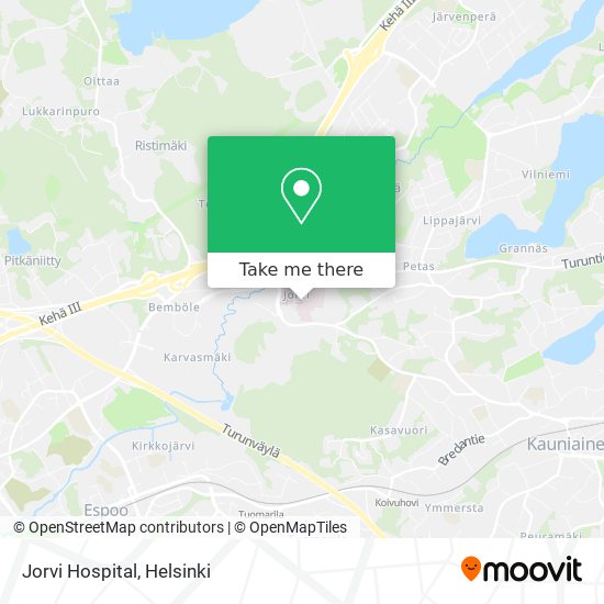 Jorvi Hospital map