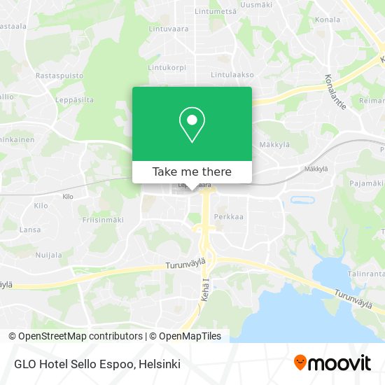How to get to GLO Hotel Sello Espoo by Bus, Train or Tram?