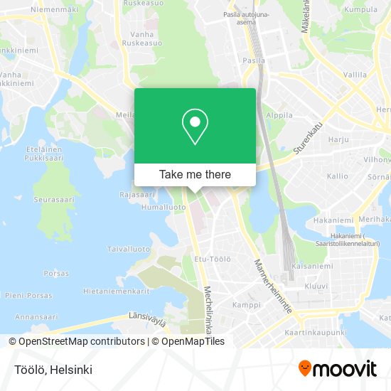 How to get to Töölö in Helsinki by Bus, Metro or Train?