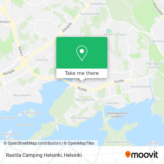 Rastila Camping Helsinki map