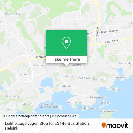 Leilitie Lägelvägen Stop Id: E3140 Bus Station map