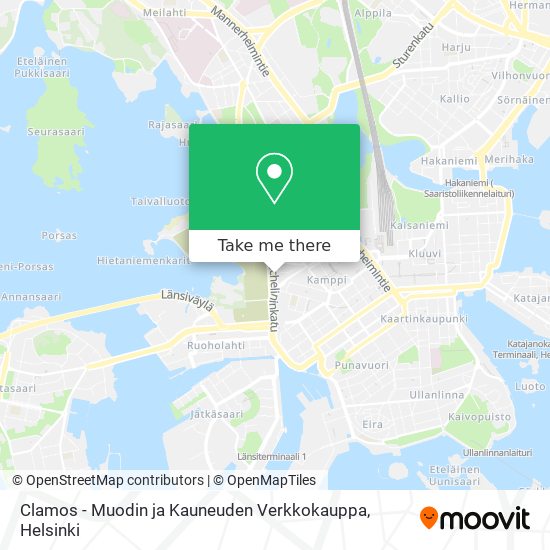 Clamos - Muodin ja Kauneuden Verkkokauppa map