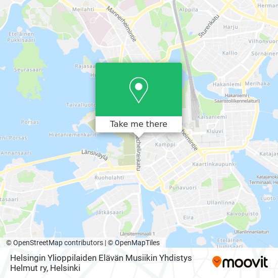 Helsingin Ylioppilaiden Elävän Musiikin Yhdistys Helmut ry map