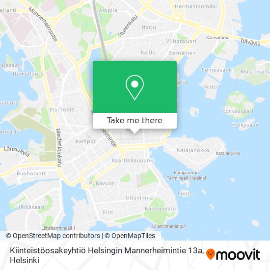 Kiinteistöosakeyhtiö Helsingin Mannerheimintie 13a map