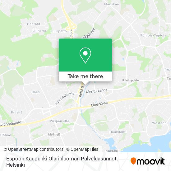 Espoon Kaupunki Olarinluoman Palveluasunnot map