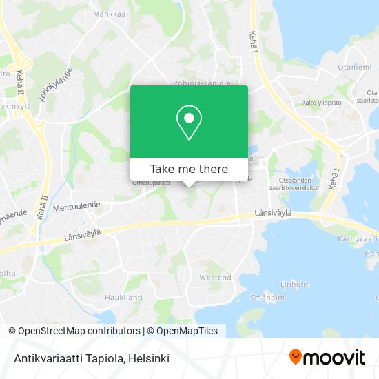 Antikvariaatti Tapiola map