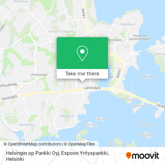 Helsingin op Pankki Oyj, Espoon Yrityspankki map