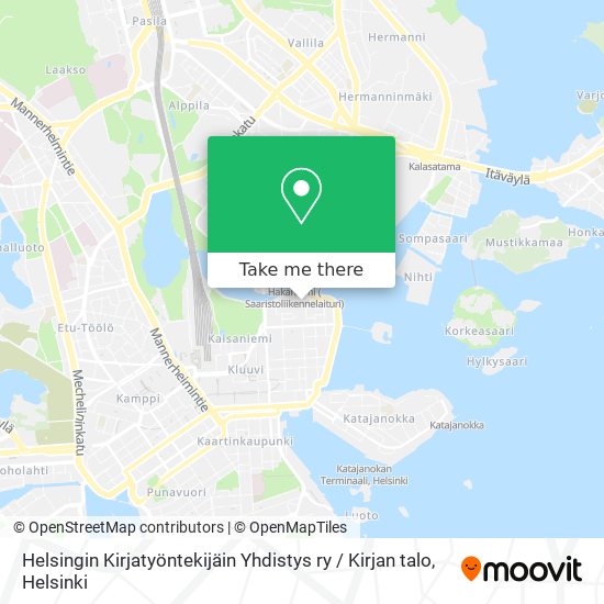 Helsingin Kirjatyöntekijäin Yhdistys ry / Kirjan talo map