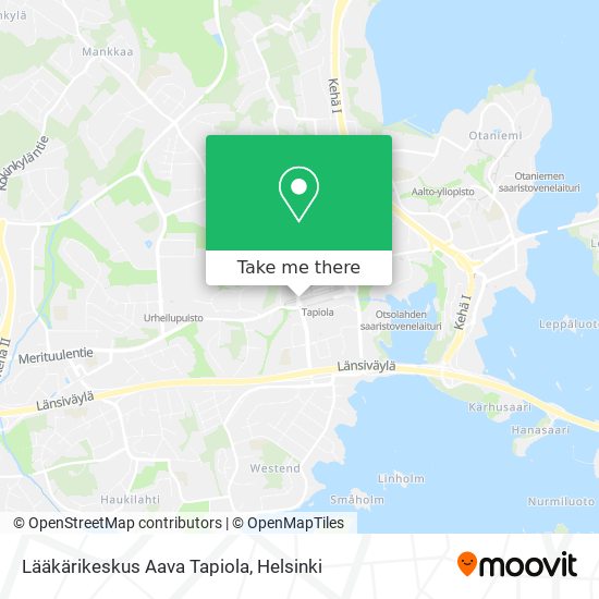 Lääkärikeskus Aava Tapiola map