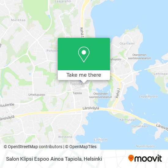Salon Klipsi Espoo Ainoa Tapiola map