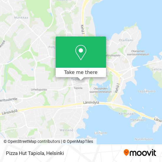 Pizza Hut Tapiola map