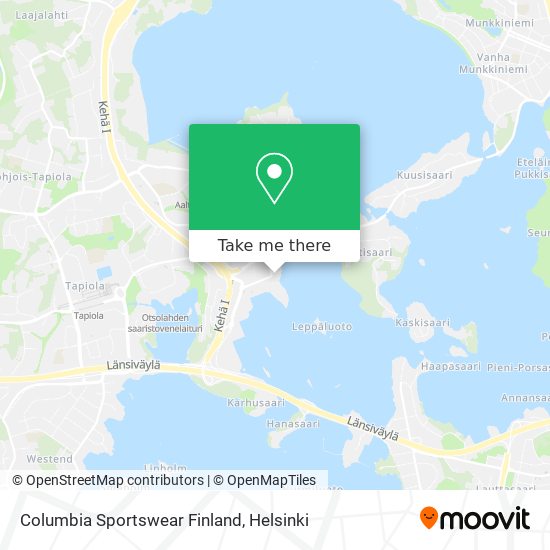 Columbia Sportswear Finland map