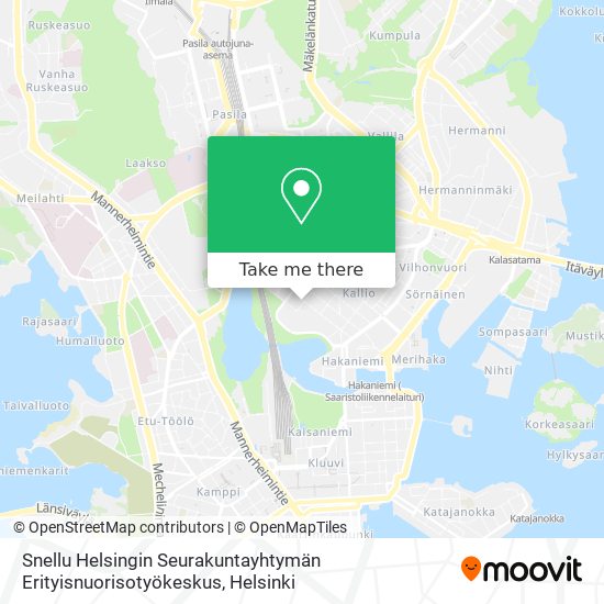Snellu Helsingin Seurakuntayhtymän Erityisnuorisotyökeskus map