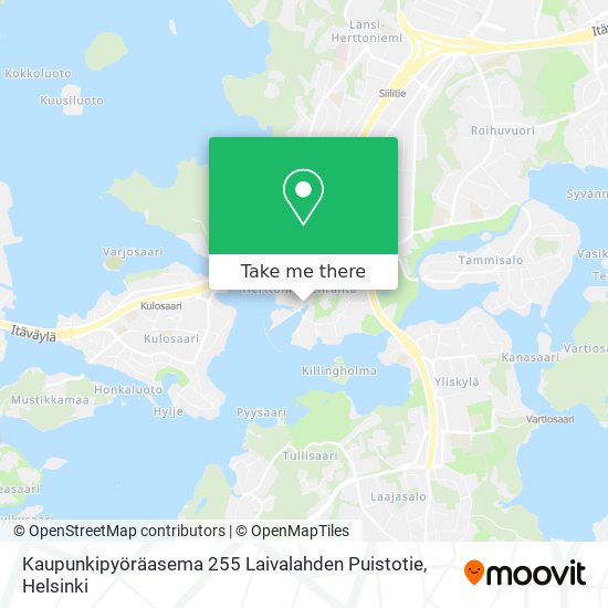 Kaupunkipyöräasema 255 Laivalahden Puistotie map