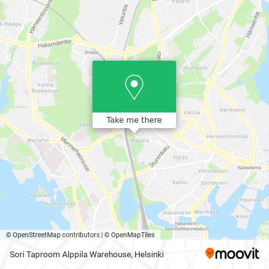 Sori Taproom Alppila Warehouse map