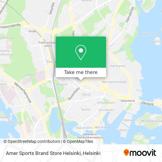 Amer Sports Brand Store Helsinki map