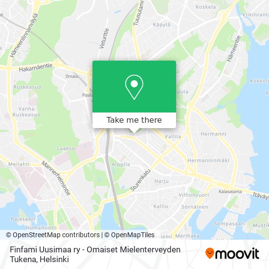 Finfami Uusimaa ry - Omaiset Mielenterveyden Tukena map