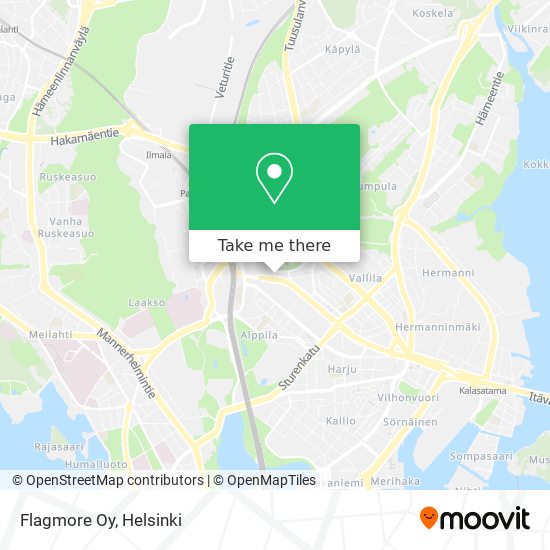 How to get to Flagmore Oy in Helsinki by Bus, Train or Metro?