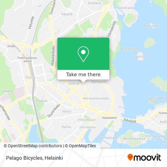 Pelago Bicycles map