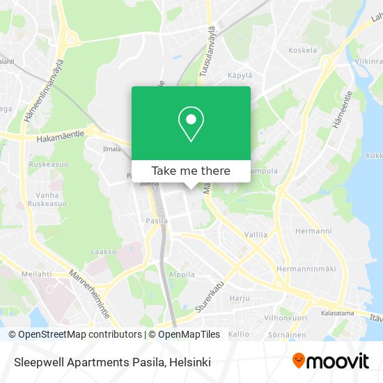 How to get to Sleepwell Apartments Pasila in Helsinki by Bus, Train, Tram  or Metro?