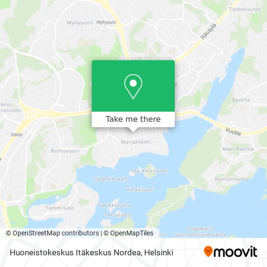 Huoneistokeskus Itäkeskus Nordea map