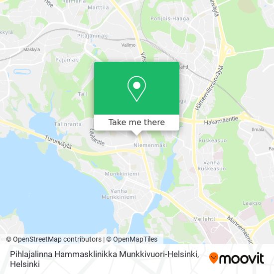 Pihlajalinna Hammasklinikka Munkkivuori-Helsinki map