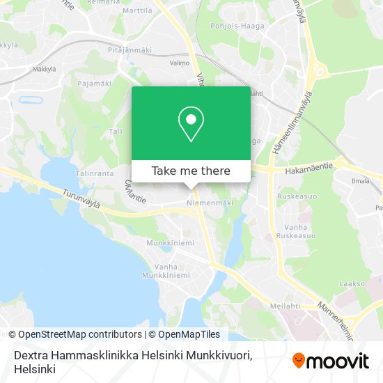 Dextra Hammasklinikka Helsinki Munkkivuori map