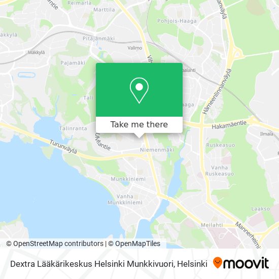 Dextra Lääkärikeskus Helsinki Munkkivuori map