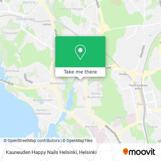 Kauneuden Happy Nails Helsinki map