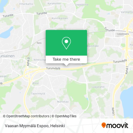 Vaasan Myymälä Espoo map