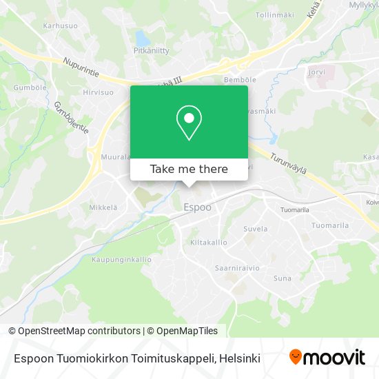 Espoon Tuomiokirkon Toimituskappeli map