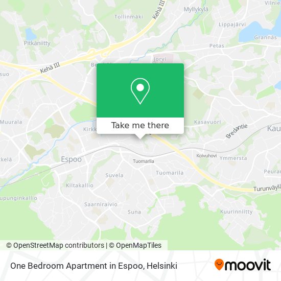 One Bedroom Apartment in Espoo map