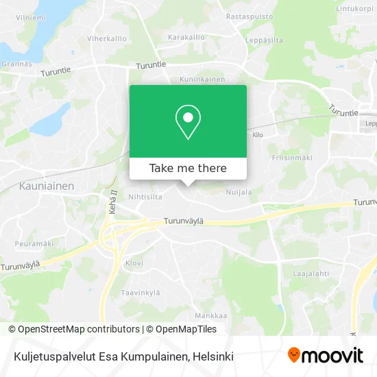 Kuljetuspalvelut Esa Kumpulainen map