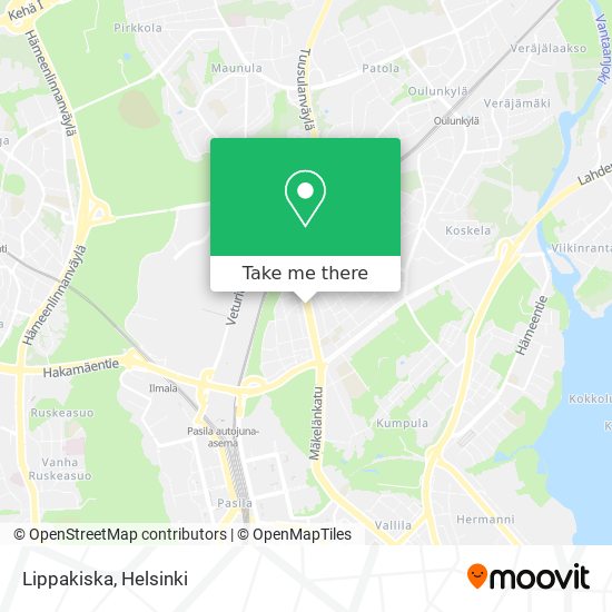 How to get to Lippakiska in Helsinki by Bus or Train?