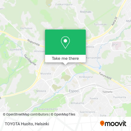 TOYOTA Huolto map