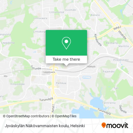 Jyväskylän Näkövammaisten koulu map
