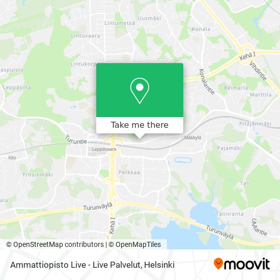Ammattiopisto Live - Live Palvelut map