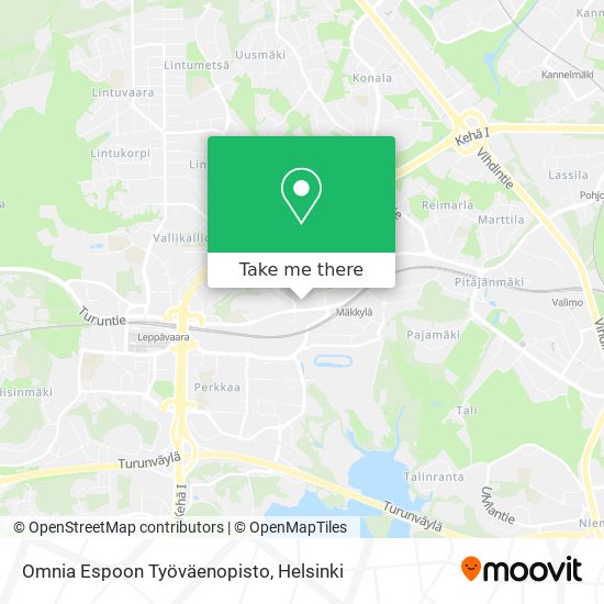 Omnia Espoon Työväenopisto map