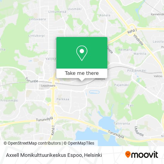 Axxell Monikulttuurikeskus Espoo map