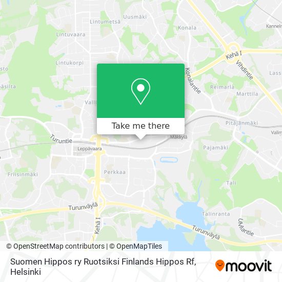 Suomen Hippos ry Ruotsiksi Finlands Hippos Rf map