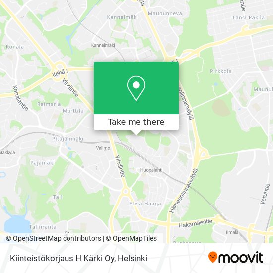 How to get to Kiinteistökorjaus H Kärki Oy in Helsinki by Bus, Train or  Tram?