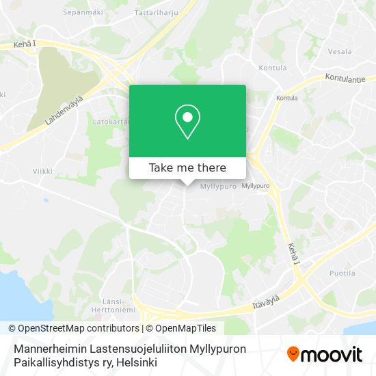 Mannerheimin Lastensuojeluliiton Myllypuron Paikallisyhdistys ry map