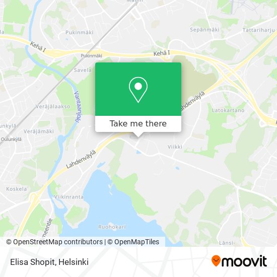 How to get to Elisa Shopit in Helsinki by Bus, Train or Metro?