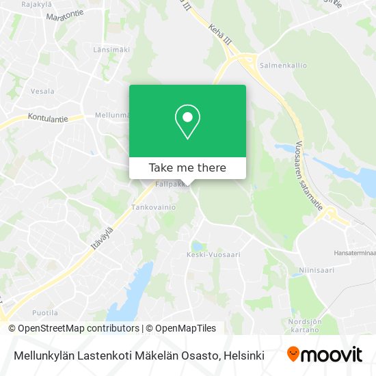 Mellunkylän Lastenkoti Mäkelän Osasto map