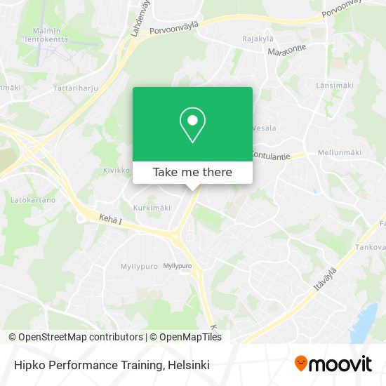 Hipko Performance Training map
