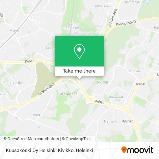 Kuusakoski Oy Helsinki Kivikko map