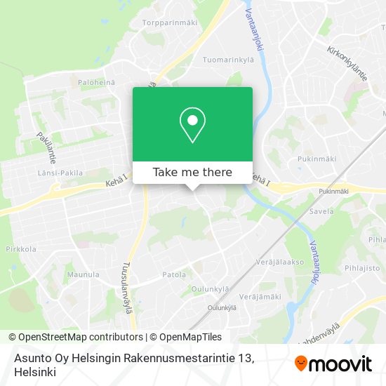 Asunto Oy Helsingin Rakennusmestarintie 13 map