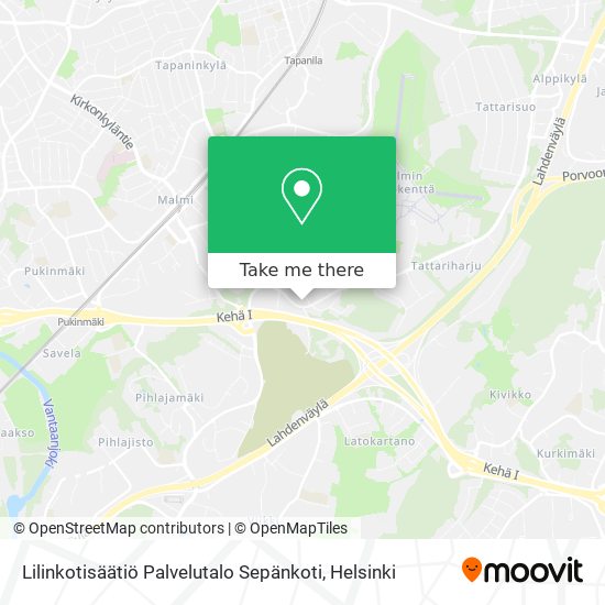 Lilinkotisäätiö Palvelutalo Sepänkoti map