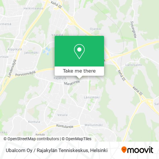 Ubalcom Oy / Rajakylän Tenniskeskus map